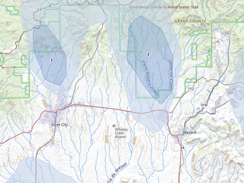 NEXRAD radar-signature map of the hail storm over Arenas Valley, NM on Jun 5, 2026