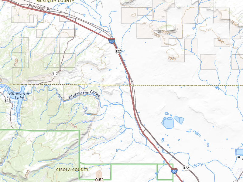 Radar-estimated hail-size map of the storm over Bluewater, NM on Jul 28, 2026