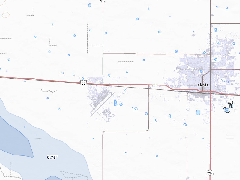 NEXRAD radar-signature map of the hail storm over Cannon Afb, NM on Jun 3, 2026