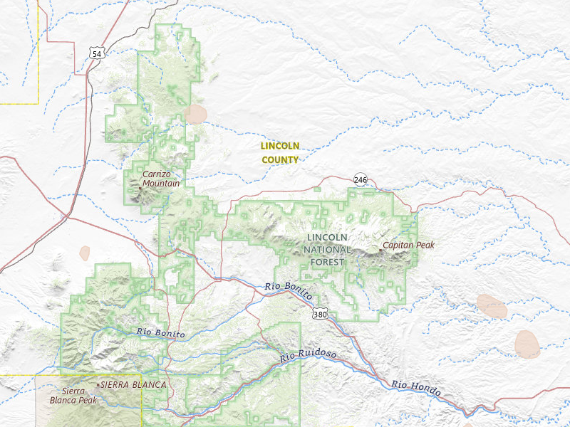 Radar-estimated hail-size map of the storm over Capitan, NM on Jun 3, 2026