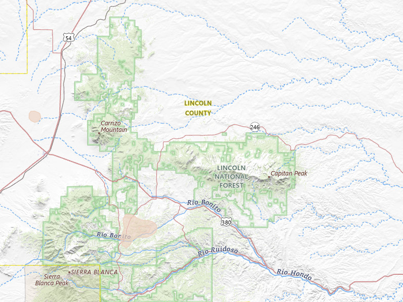 Radar-estimated hail-size map of the storm over Capitan, NM on Jul 20, 2026