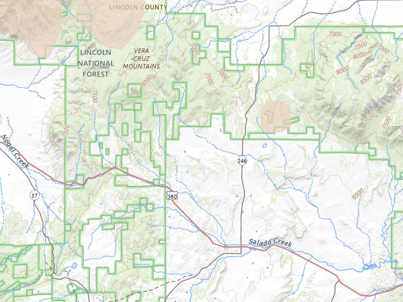 Radar-estimated hail-size map of the storm over Capitan, NM on Aug 7, 2026