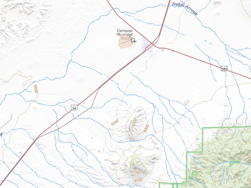 Radar-estimated hail-size map of the storm over Carrizozo, NM on Aug 5, 2026