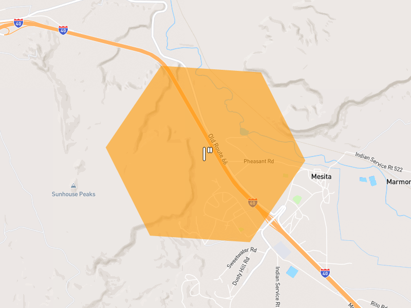 Hail map of Casa Blanca, NM on Jun 3, 2026, hail up to 1"