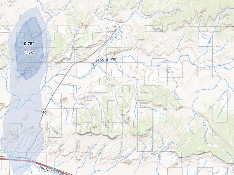 NEXRAD radar-signature map of the hail storm over Church Rock, NM on May 25, 2026