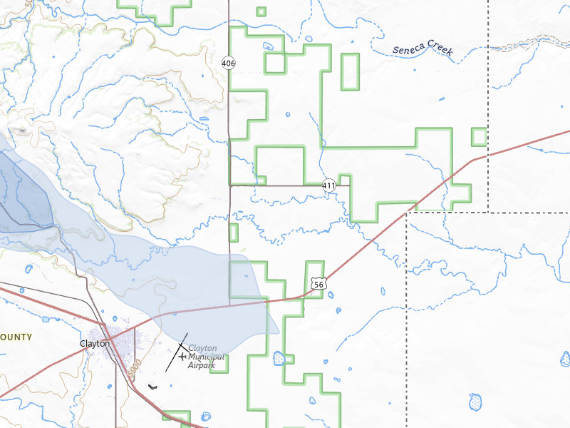 NEXRAD radar-signature map of the hail storm over Clayton, NM on Aug 16, 2026