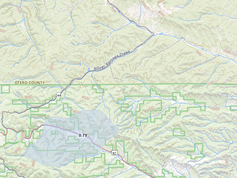 NEXRAD radar-signature map of the hail storm over Cloudcroft, NM on Jun 6, 2026