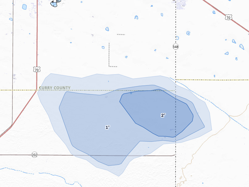 NEXRAD radar-signature map of the hail storm over Clovis, NM on Jun 4, 2026