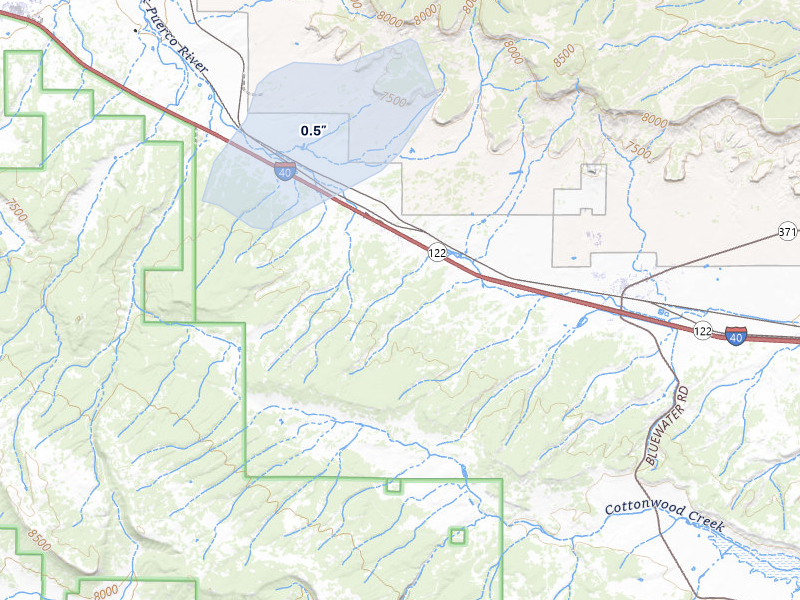 NEXRAD radar-signature map of the hail storm over Continental Divide, NM on Jun 26, 2026