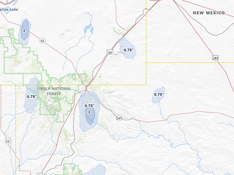 NEXRAD radar-signature map of the hail storm over Corona, NM on Jun 5, 2026