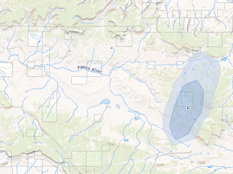 NEXRAD radar-signature map of the hail storm over Crownpoint, NM on Jul 23, 2026