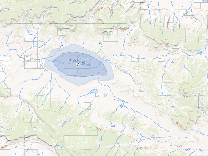 NEXRAD radar-signature map of the hail storm over Crownpoint, NM on Jul 28, 2026