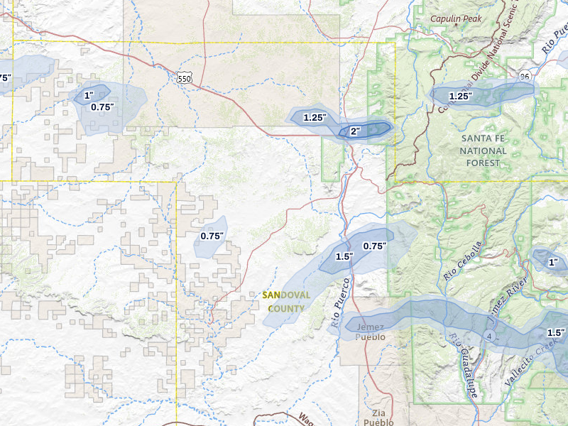 NEXRAD radar-signature map of the hail storm over Cuba, NM on Jun 26, 2026