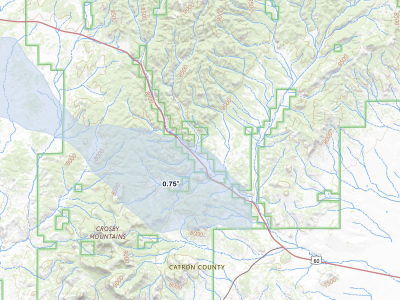 NEXRAD radar-signature map of the hail storm over Datil, NM on Jul 28, 2026