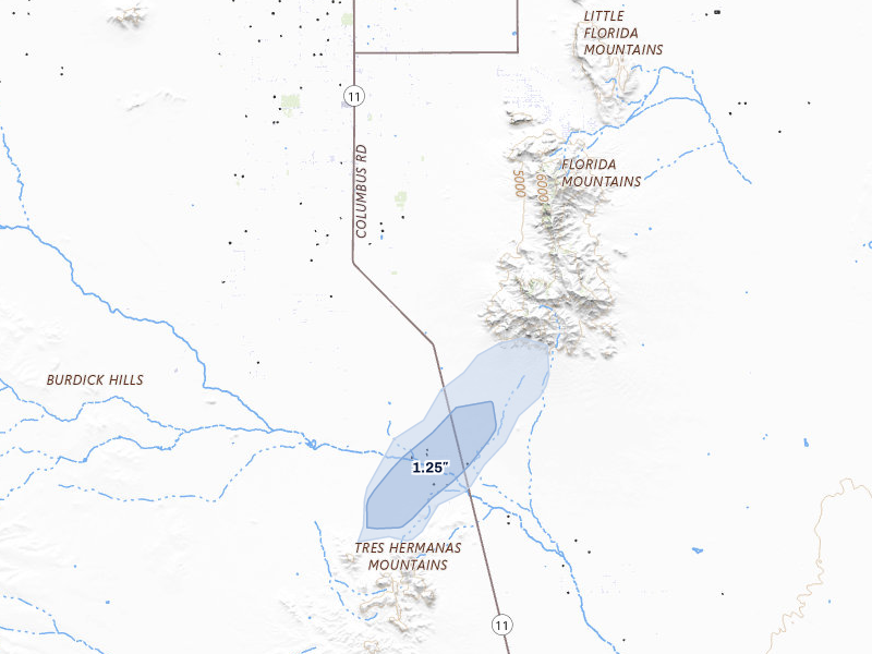 NEXRAD radar-signature map of the hail storm over Deming, NM on Jul 31, 2026