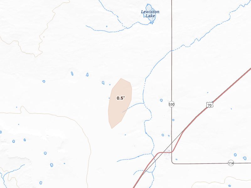 Radar-estimated hail-size map of the storm over Elida, NM on Aug 21, 2026