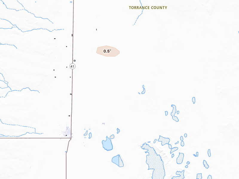 Radar-estimated hail-size map of the storm over Estancia, NM on Jun 3, 2026