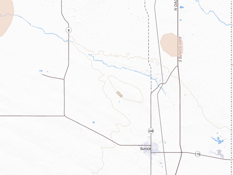 Radar-estimated hail-size map of the storm over Eunice, NM on Jun 30, 2026