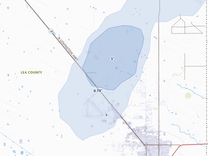 NEXRAD radar-signature map of the hail storm over Hobbs, NM on May 31, 2026