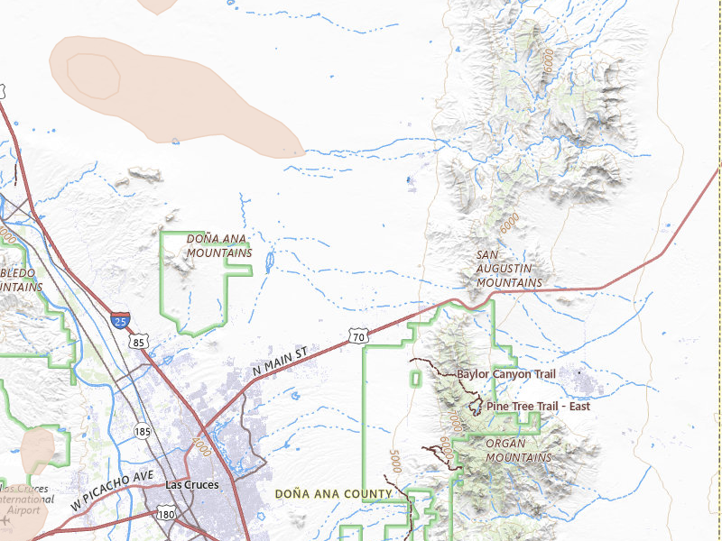 Radar-estimated hail-size map of the storm over Las Cruces, NM on Jun 14, 2026