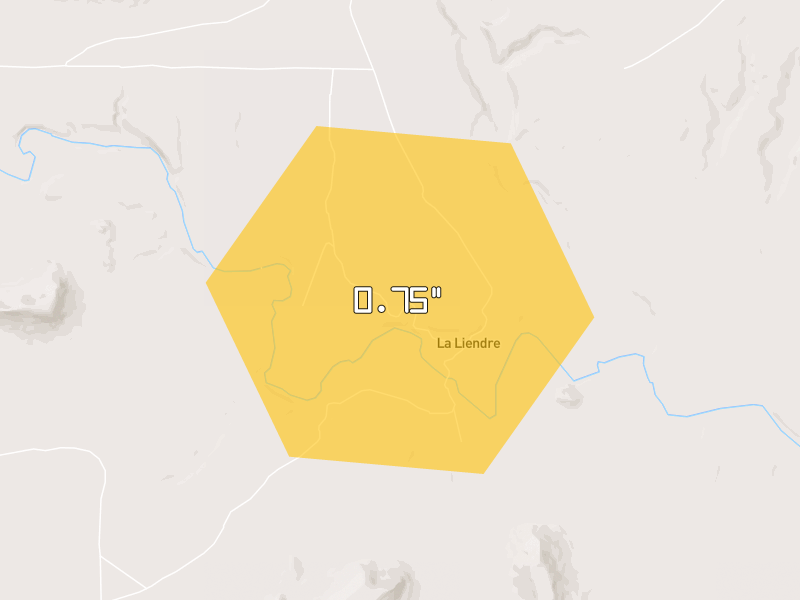 Hail map of Las Vegas, NM on Jun 4, 2026, hail up to 0.75"