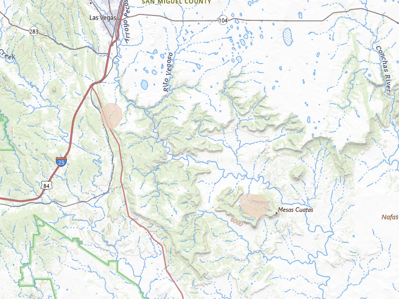 Radar-estimated hail-size map of the storm over Las Vegas, NM on Aug 6, 2026