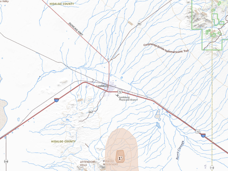 Radar-estimated hail-size map of the storm over Lordsburg, NM on Sep 8, 2026
