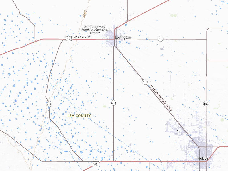 Radar-estimated hail-size map of the storm over Lovington, NM on Jul 17, 2026