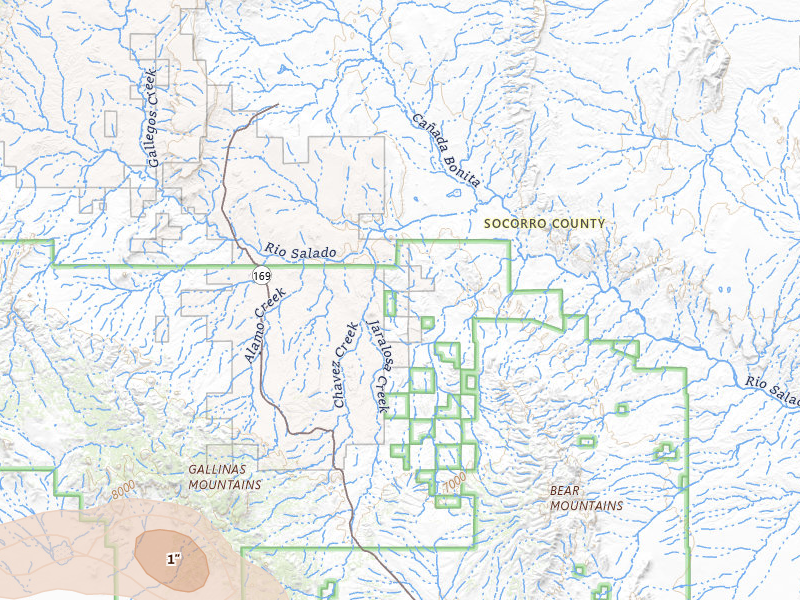 Radar-estimated hail-size map of the storm over Magdalena, NM on Jun 3, 2026