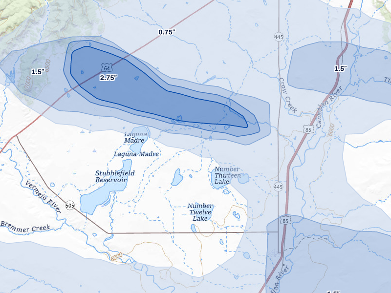 NEXRAD radar-signature map of the hail storm over Maxwell, NM on Aug 5, 2026
