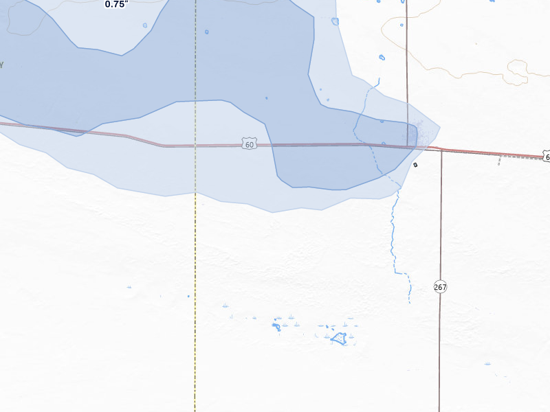 NEXRAD radar-signature map of the hail storm over Melrose, NM on Jul 4, 2026