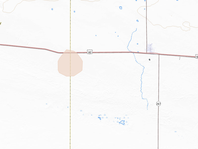 Radar-estimated hail-size map of the storm over Melrose, NM