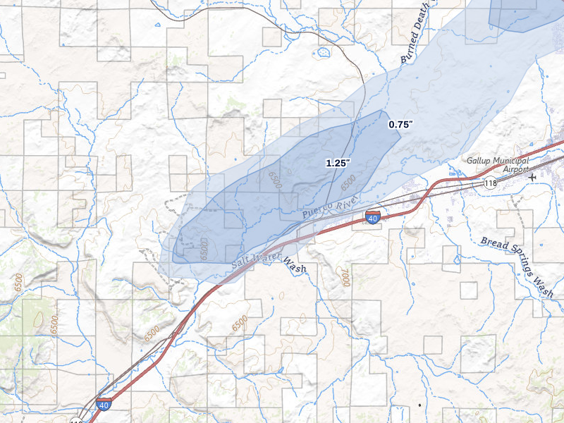 NEXRAD radar-signature map of the hail storm over Mentmore, NM on Jun 26, 2026