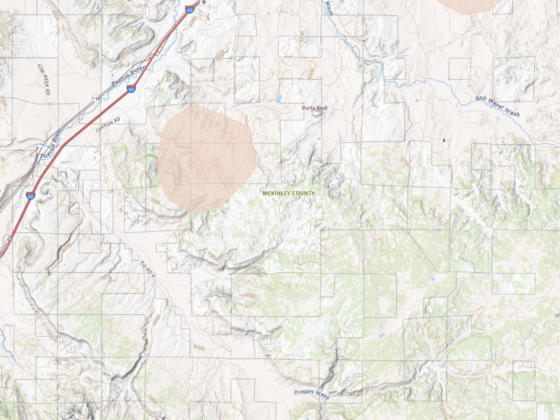 Radar-estimated hail-size map of the storm over Mentmore, NM