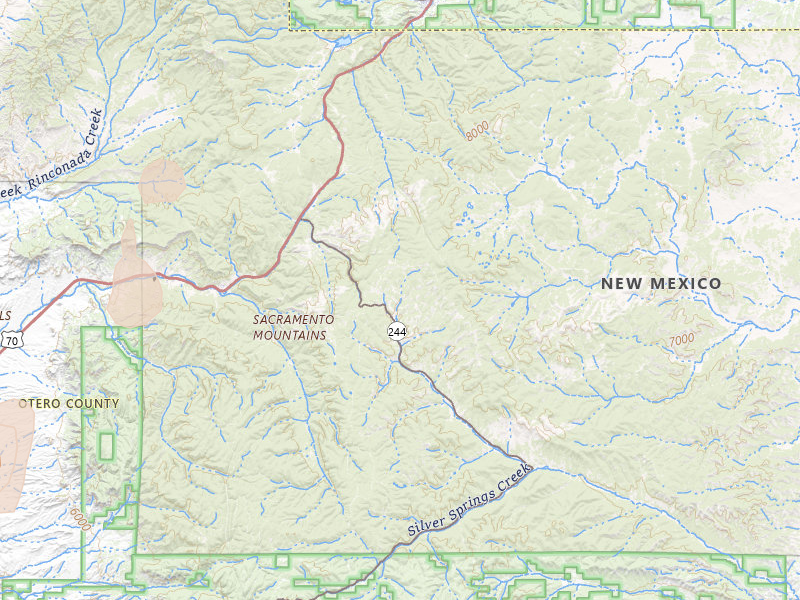 Radar-estimated hail-size map of the storm over Mescalero, NM on Jul 25, 2026