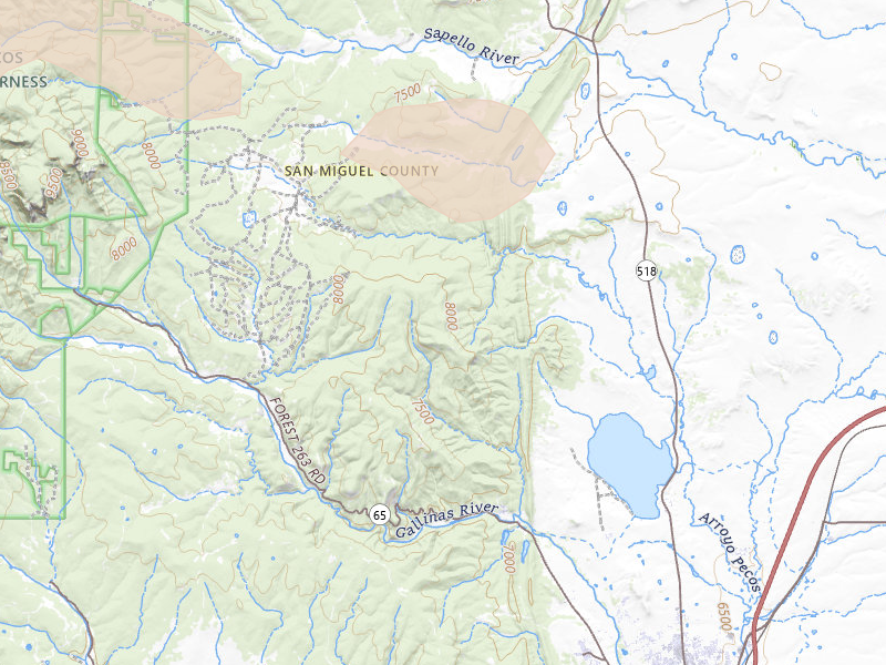 Radar-estimated hail-size map of the storm over Montezuma, NM on Aug 25, 2026
