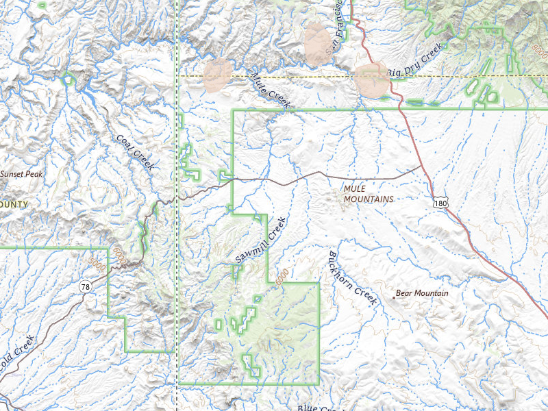 Radar-estimated hail-size map of the storm over Mule Creek, NM on Jun 3, 2026