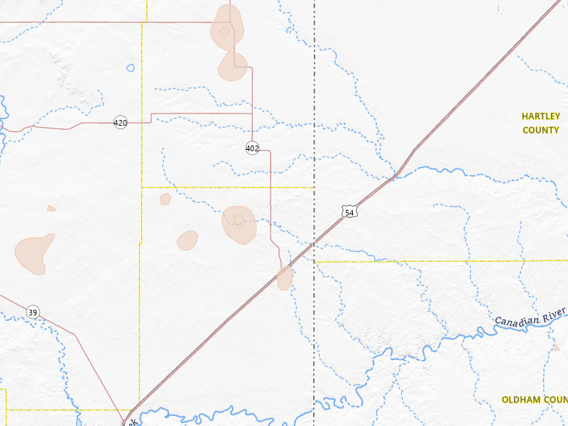 Radar-estimated hail-size map of the storm over Nara Visa, NM on Jul 5, 2026