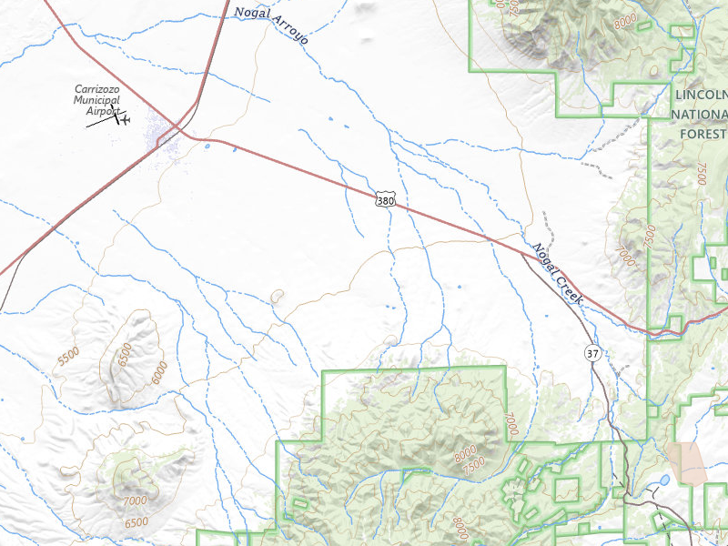 Radar-estimated hail-size map of the storm over Nogal, NM on Jul 11, 2026