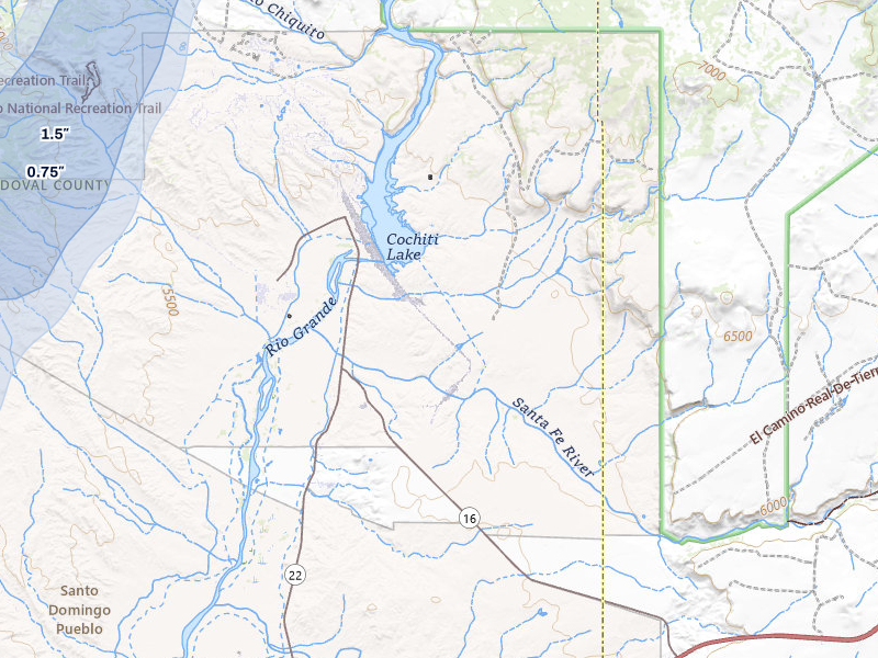 NEXRAD radar-signature map of the hail storm over Pena Blanca, NM on Jul 24, 2026