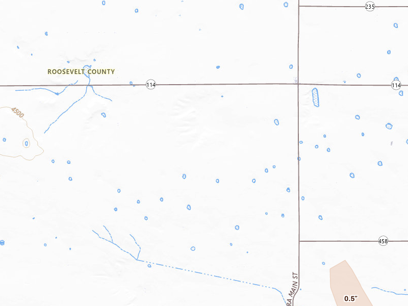 Radar-estimated hail-size map of the storm over Portales, NM on Jun 2, 2026