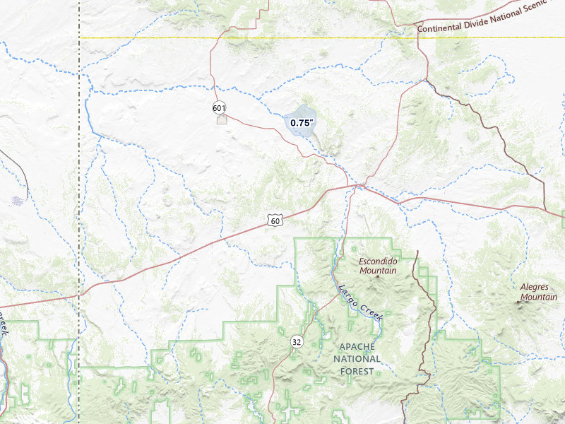 NEXRAD radar-signature map of the hail storm over Quemado, NM on Jul 29, 2026