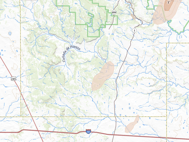 Radar-estimated hail-size map of the storm over Ribera, NM on Apr 11, 2026