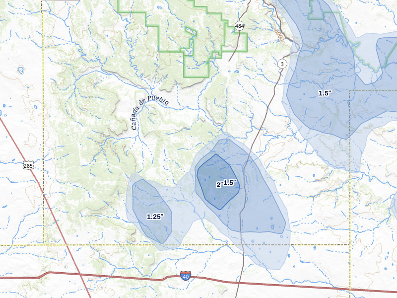 NEXRAD radar-signature map of the hail storm over Ribera, NM on Jun 3, 2026