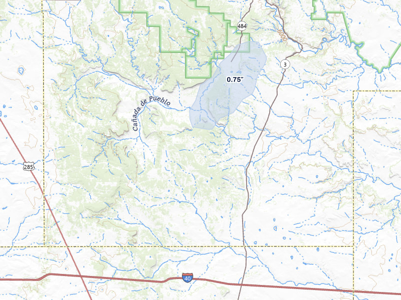 NEXRAD radar-signature map of the hail storm over Ribera, NM on Jul 29, 2026