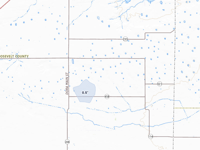 NEXRAD radar-signature map of the hail storm over Rogers, NM on May 25, 2026