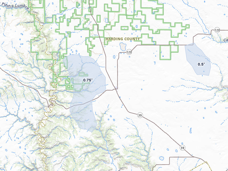 NEXRAD radar-signature map of the hail storm over Roy, NM on Jun 3, 2026