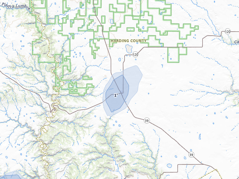 NEXRAD radar-signature map of the hail storm over Roy, NM on Jun 5, 2026