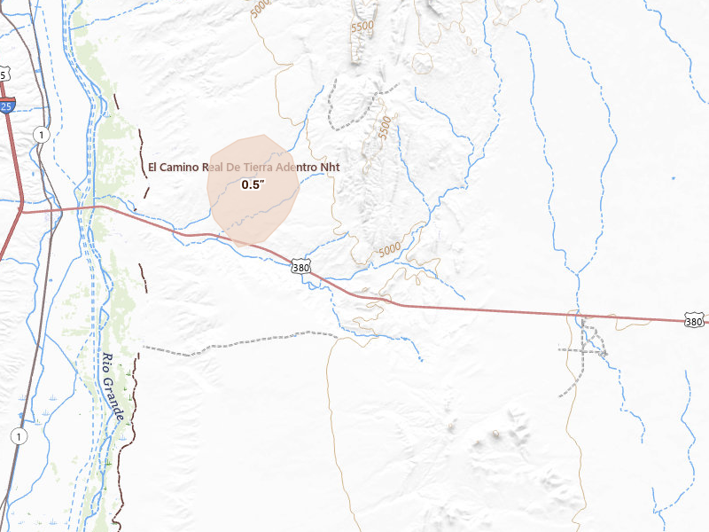 Radar-estimated hail-size map of the storm over San Antonio, NM