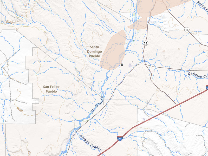 Radar-estimated hail-size map of the storm over Santo Domingo Pueblo, NM on Jul 20, 2026